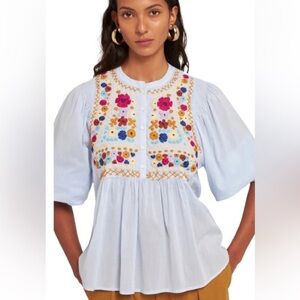 Antik Batik Leny Blouse, Blue Size XS